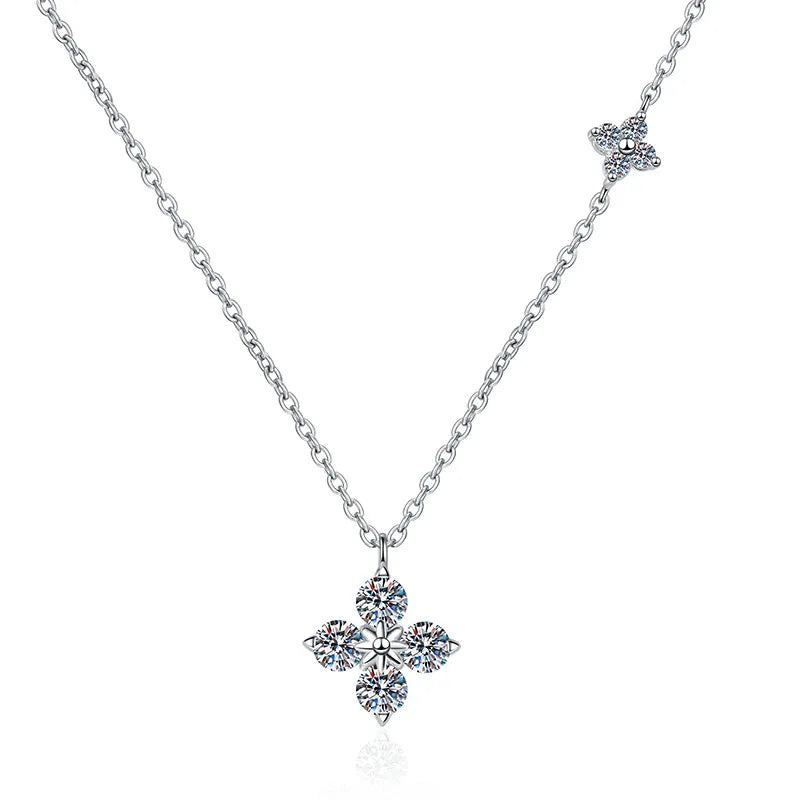 Ins Style 4mm 1.2CTW Moissanite Pendant 925 Sterling Silver Necklace Fashion Jewelry for Women Engagement Party