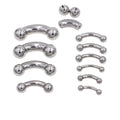 High Polished ASTM F136 Titanium Barbell Big Size Internal Thread Curved Barbell With Steel Balls Nose Ring Piercing Jewelry