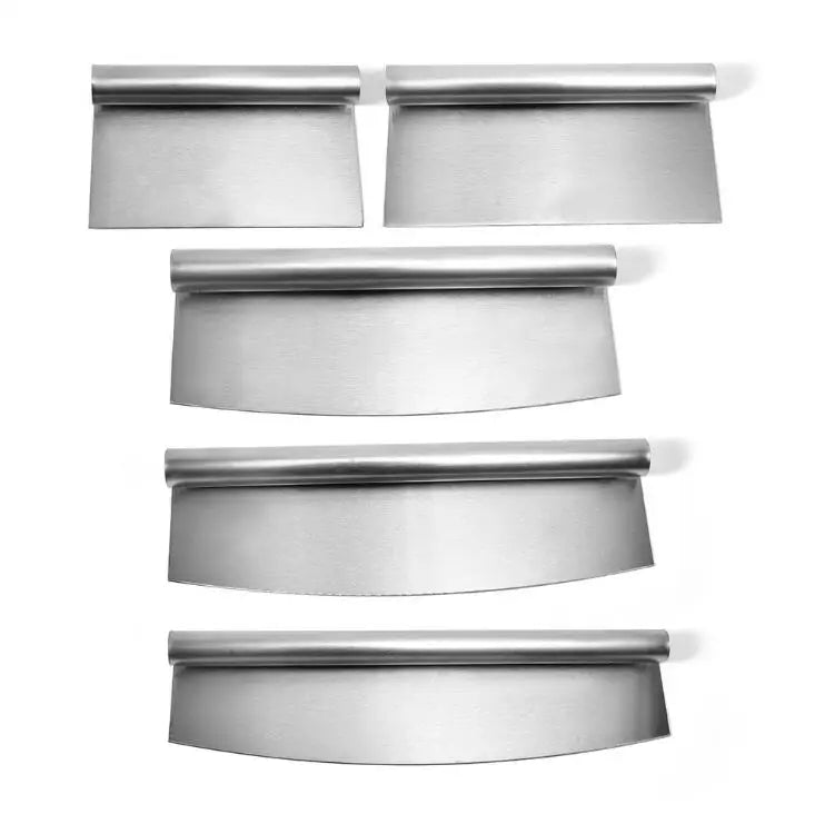 HY Scraper Chopper Stainless Steel Kitchen Food Scraper Icing Smoother Blade with Measuring Scale for Dough