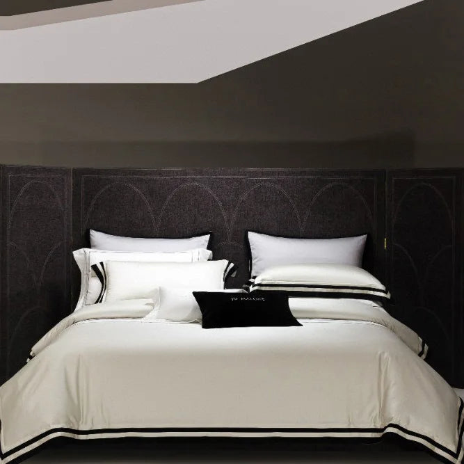Satin 100%cotton White Hotel Adult Duvet Cover king Size Blue Bed Sheets Bedding Sets Manufacturer MegaBDM