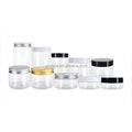 Food Grade Wide Neck Transparent 80g 100g 120g 150g 200g 250 g 300g 6Oz 8 Oz 10Oz PET clear Cookie Jar with White Lid Cover
