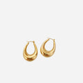 New Arrivals Girls Fashion Jewelry Stainless Steel Antiallergic Antique Geometric Tube Round Square Hoop Earrings Gold Plated