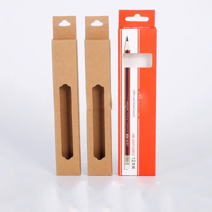 Low-cost Custom Couple Hanging Vertical Pencil Packing Paper Box 6/12 Pack Box Cowhide Carton