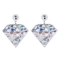 Hiphop Mould Dangle Earrings Statement Drop Earrings Jewelry Big Jewel Resin Silver Glitter Spot Large Diamond Acrylic Women's
