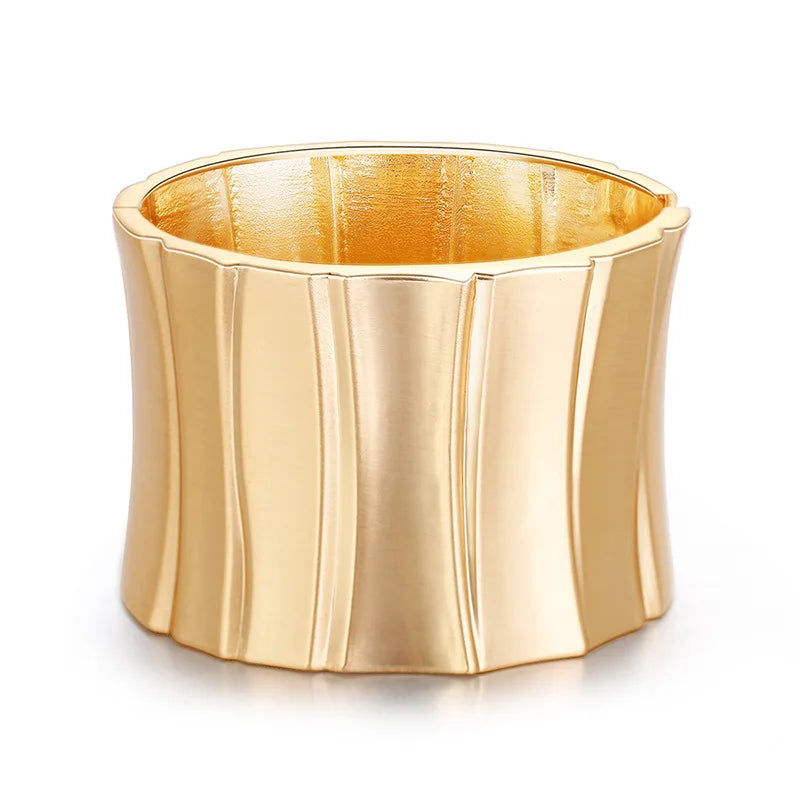 DHJ60072 Top Quality Fashion Alloy Wide Gold Bangle Women Exaggerated Wide Bangle Jewelry