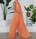 S-XL Casual Sleeveless Jumpsuit Chiffon Wide Truffle Back Women's Jumpsuit Sleeveless Dresses