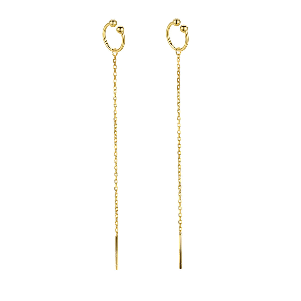 925 Sterling Silver Cuff Chain Earrings Wrap Tassel Earrings for Women Crawler Earrings