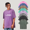 Custom 230g Oversized t Shirt Logo 100% Cotton Short Sleeve Vintage Stone Washed Plus Size Oversize Printed T-shirts for Men