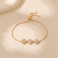 Adjustable Women's Diamond-Studded Bracelet Creative Simple Design Luxury Zircon Charm Bangle for Trendy Gift
