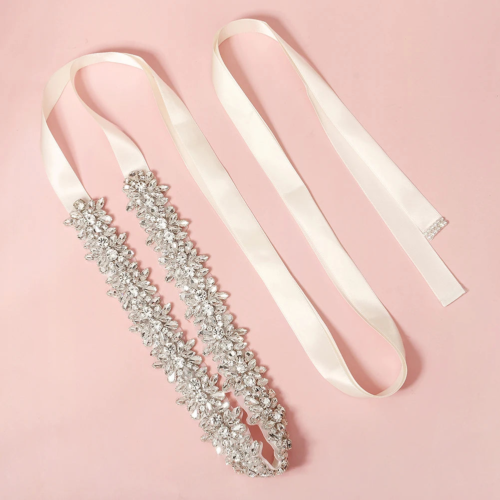 2022 Crystal Bridal Belt Hand Beaded Wedding Belts Rhinestones Bridal Sash for Wedding Dresses