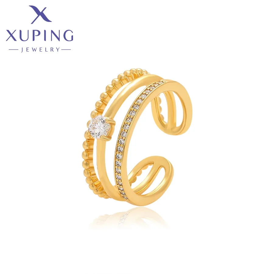 For Xuping Jewelry's X000882677 24K Gold Plated Cluster for Women for Wedding Anniversary Party Copper Material Great Gift Idea