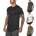 Men's Fitness Muscle T-Shirt with Longline Curve Hem Wholesale Gym Sports Training Wear Sublimation Body Building Blank Design