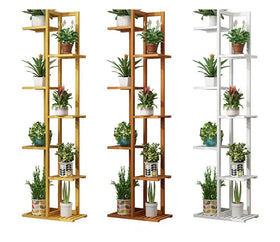 Wholesale Multiple Styles Storage Shelves Indoor Plant Shelf Bamboo-made Display Flowerpot Stands