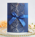 Wholesale Bride Shower Invitation Cards Envelope Pocket Fold Wedding Cards Laser Cut Wedding Invitations Card