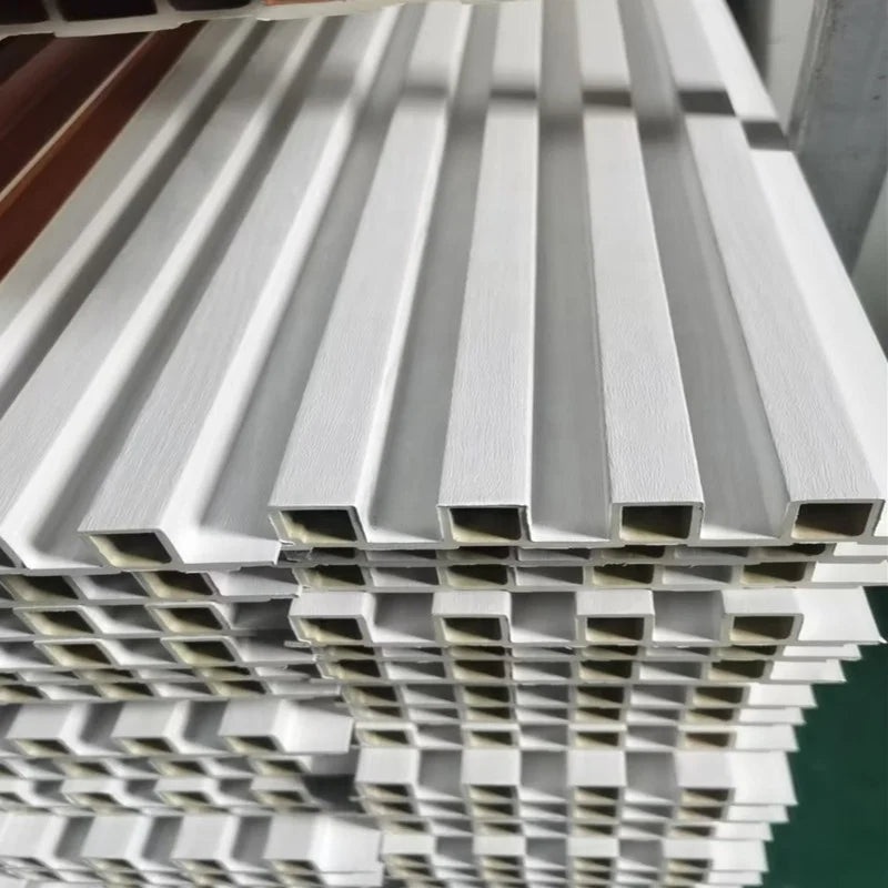 Interior Plastic Wooden Composite Covering Board Wainscoting Decorative 3d Fluted Cladding Pvc Wpc Wall Panel