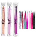 Private Label Professional Stainless Steel Eyebrow Tweezers Set Great Precision Tweezers for Ingrown Hair Facial Hair