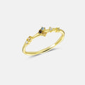 FUAMAY Ins Style 18k Gold Plated Zircon Enamel Ring Silver Fashion Jewelry Luxury Flower Rings Trio Zircon Rings