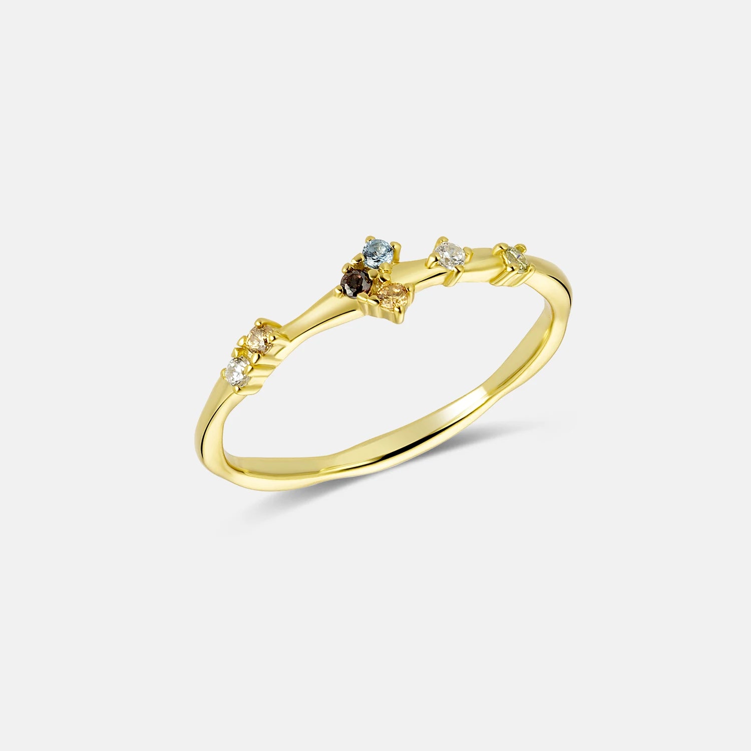 FUAMAY Ins Style 18k Gold Plated Zircon Enamel Ring Silver Fashion Jewelry Luxury Flower Rings Trio Zircon Rings
