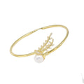 B110 10-13mm 925sterling Silver 18k Gold Plated Freshwater Pearl Beads Bracelet&bangle Accessory DIY Mountings Jewelry Wholesale