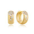 LOZRUNVE 925 Sterling Silver Fashion Sparkling Chunky Zircon Cluster Bold Hoop Earring