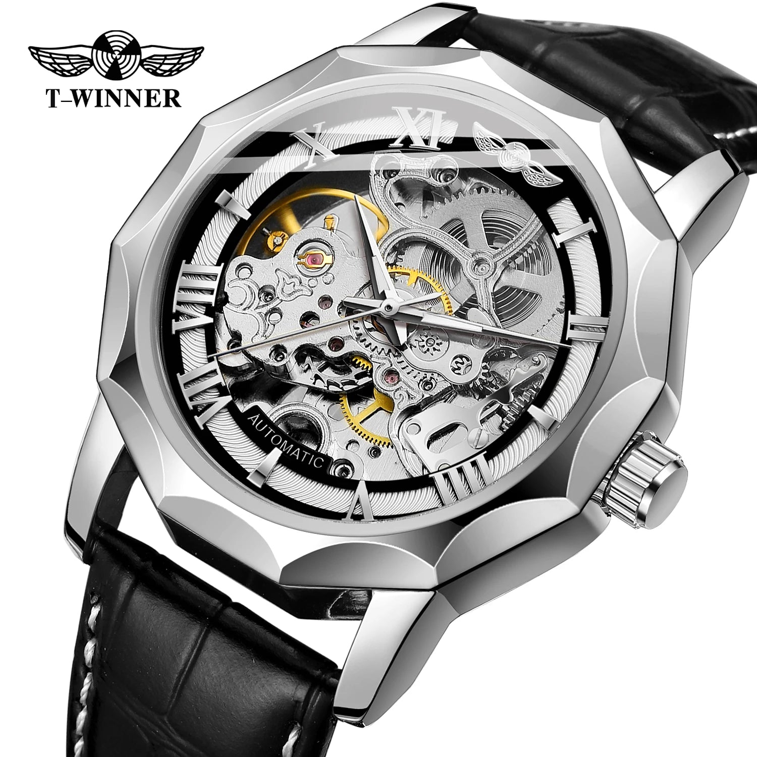 Reloj Para Hombre Forsining Relogio Masculino Automatic Genuine Leather Strap Men Watch Wristwatch