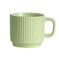 Wholesale Design Gift Ceramic Coffee Cup 260ml Porcelain Saucer Stripe Mug