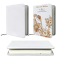 High-quality Sublimation Blank DIY Notebook with White Full-Print Fabric Cover and PU Lining with Elastic Band