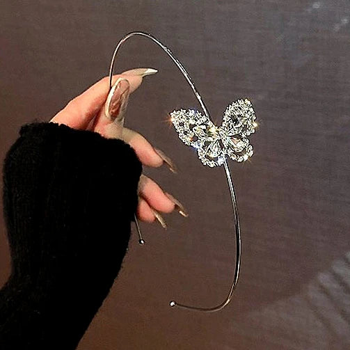 Elegant Fashion Headdress Jewelry Simple Fine Hair Band Temperament Rhinestone Hair Band for Women Girls