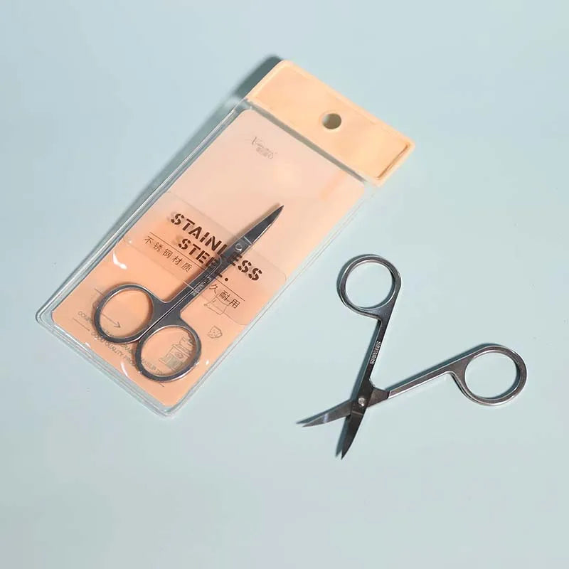 Wholesale Silver Style Curve Eyebrow Scissors with DHL Beauty Sharp Stainless Steel Blade Bulk Time Lead Package Straight Handle
