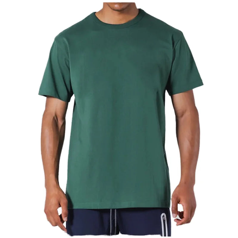 Wholesale 100% Cotton Men's T-Shirt Comfortable Stylish O-Neck Can Be Customized Logo Puff Printing Hot Sale Solid Color Fashion