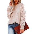 S-XXL Autumn/Winter New Sweater European and American Women's Hollow Diamond Checkered Pullover Knit