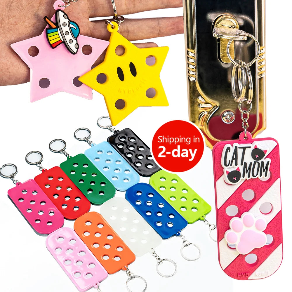 2025 Factory Direct Pvc Souvenirs Gift Colorful Custom with logo Keychain with Holes(without Charms) Holder for Shoe Charms