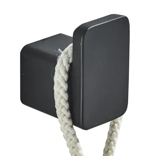 Stainless Steel Modern Matte Black Wall Mounted Towel & Robe Hook with Easy Installation for Bathroom and Home