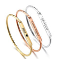 Custom Stainless Steel Detachable Blank Massage Bar Cuff Bangle Nameplate Laser Engraved Bracelets Bangle Gifts for DIY Jewelry