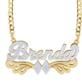 Customized nameplate Necklace Stainless Steel Personalized Double Layer Heart Name Necklace for women gift