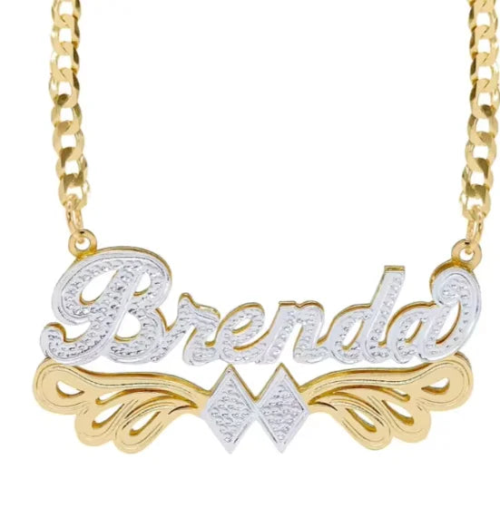 Customized nameplate Necklace Stainless Steel Personalized Double Layer Heart Name Necklace for women gift