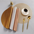 Round PVC Mesh Placemat Foldable Plastic Hollow Table Mat Heat Resistant Decorative Luxury Vinyl Placemat for Restaurant