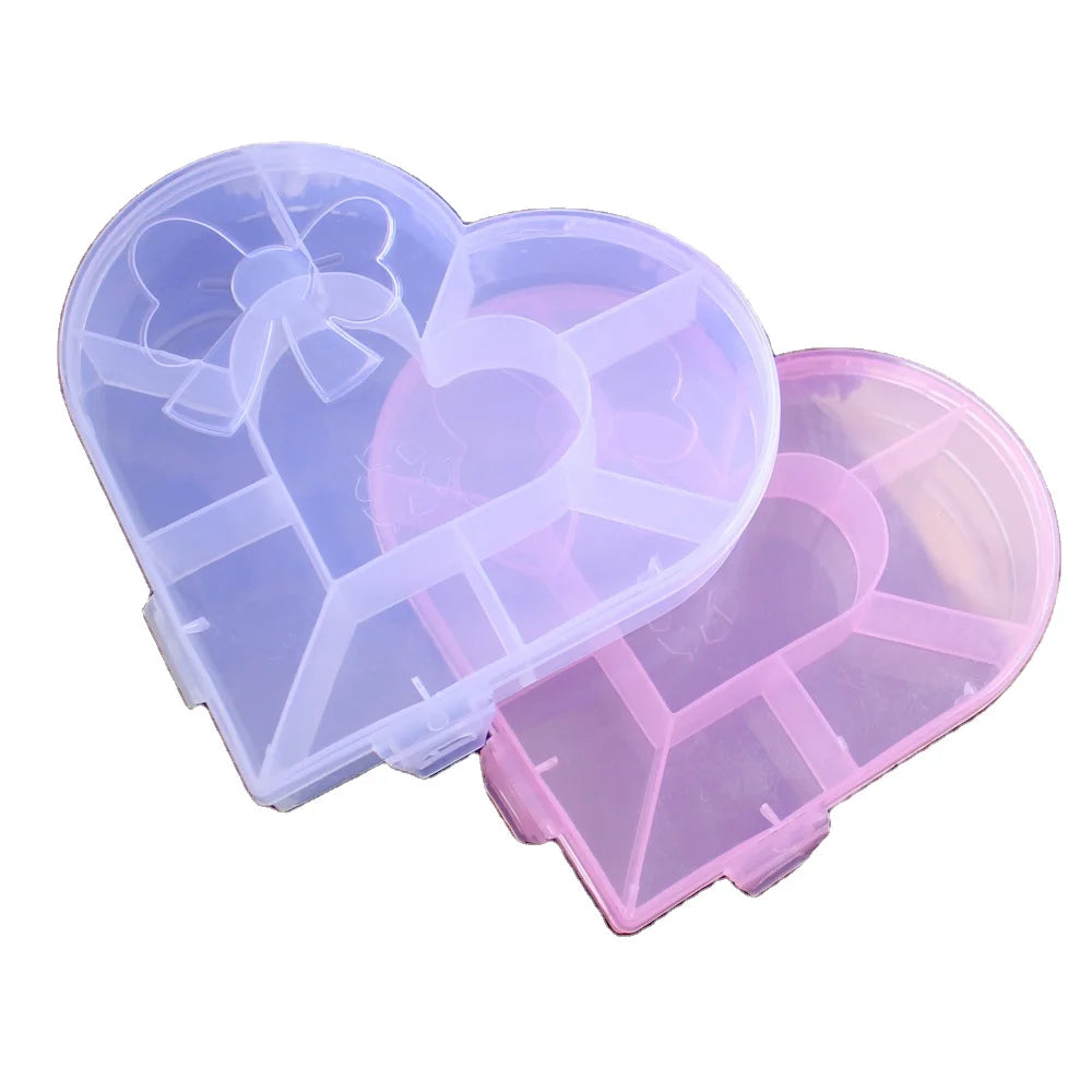 15cm Heart Storage Box Plastic Case Home Organizer Jewelry Beads Boxes