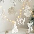 White Plastic Glitter Snowflake Ornaments for Winter Christmas Tree Decorations
