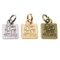 Custom square Shape Small Jewelry Logos Engraved Letter Alloy Pendant Charm for Bracelet Fitting