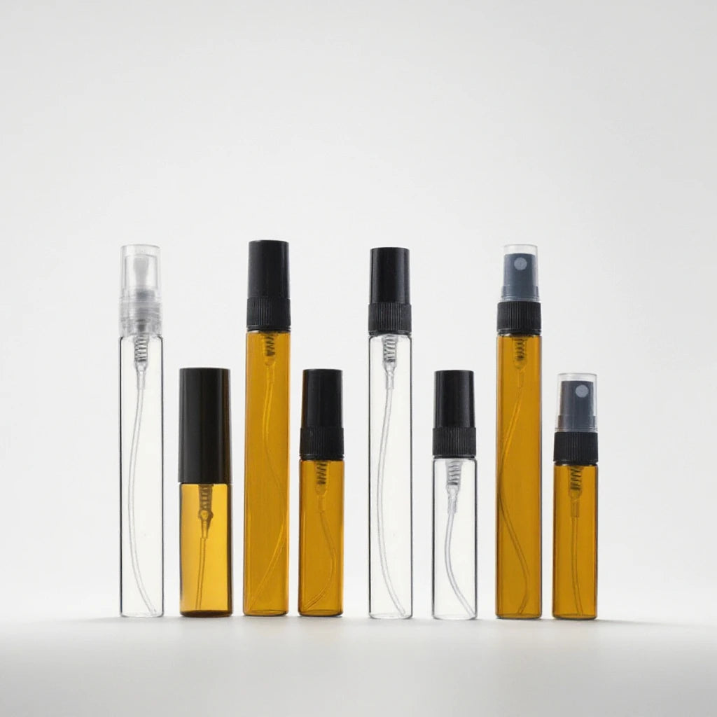 Portable Mini Glass Perfume Atomizer Spray Bottle 2ml 3ml 5ml 10ml with Pump Sayer for Sample Vials MOQ 100pcs