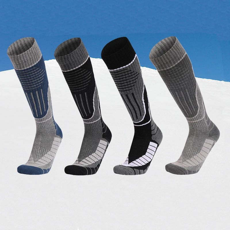 Knee High Winter Warm Skiing Socks Men Women Cotton Compression Snowboard Thermal Eco-Friendly Quick Dry 10 Pairs
