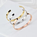 Stainless Steel Custom Name Cuff Bangle Engraved Inspirational Mantra Personalized Bangle Bracelet