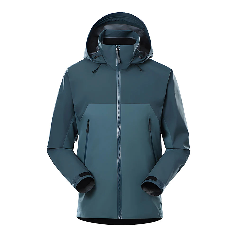Unisex Lightweight Hard Shell Jacket Seamless Fusing Waterproof Raincoat Outdoor Sports Windproof Fishing Hiking Hooded