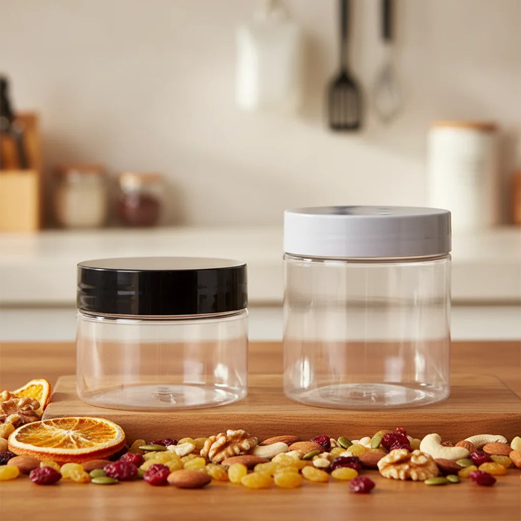 Custom 250ml PET Large Plastic Jar with Lids Empty Packaging Container for Honey Storage or Candy for Shampoo or Blush