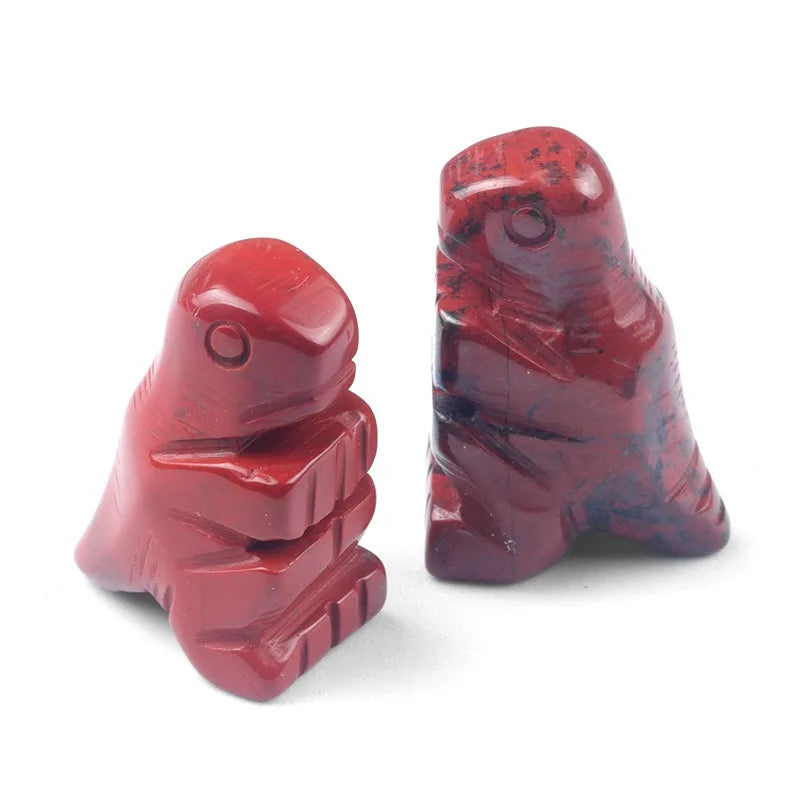 Special Gift Hot Sale Natural Rose Quartz Crystal 1 Inch Animals Carvings Jasper Agate Crystal Dinosaur Figurines for Friends