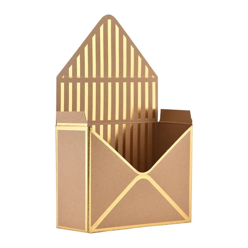 CSMD Chinese Manufacturer Retail Creative Envelope Shape Cardboard Flower Packaging Florist Flower Bouquets Box for Birthday Day