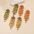New Shiny Acrylic Resin Crystal Drop Earrings Exaggerated Long Tassel Rhinestone Drop Earring for Women Korean Fashion Jewelry
