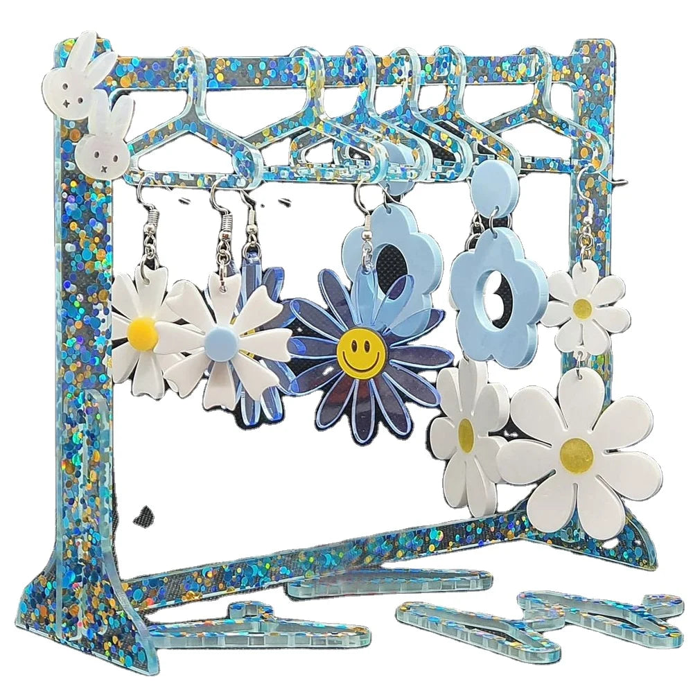 Acrylic Earring Display Stand With Pegs Earrings Stand Holder Displayer Jewelry Store