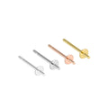 Fashion 925 Sterling Silver Flat Earrings Stud With Holder for Women DIY Jewelry